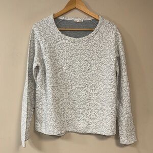 Jane & Delancey Lace Shirt Women's XL Off White Gray Damask Long Sleeve Top